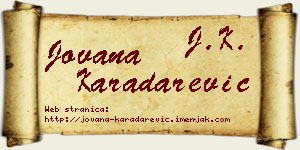 Jovana Karadarević vizit kartica
